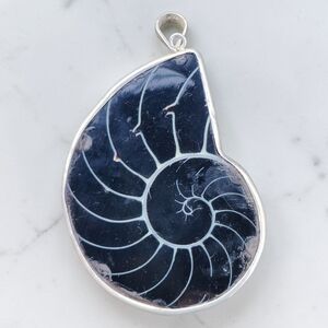 Vintage Sterling Silver Nautilus Shell Pendant